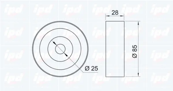 Deflection/Guide Pulley, V-ribbed belt