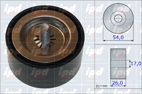 Deflection/Guide Pulley, V-ribbed belt (15-3874)