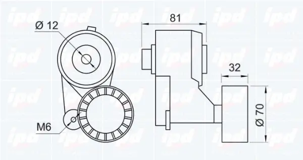 Belt Tensioner, V-ribbed belt