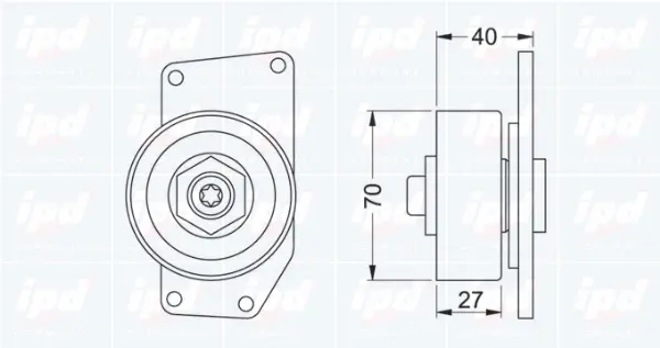 Tensioner Pulley, V-ribbed belt