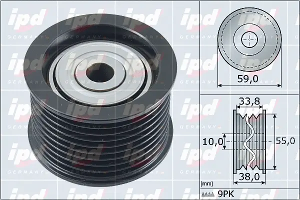 Deflection/Guide Pulley, V-ribbed belt (15-4117)