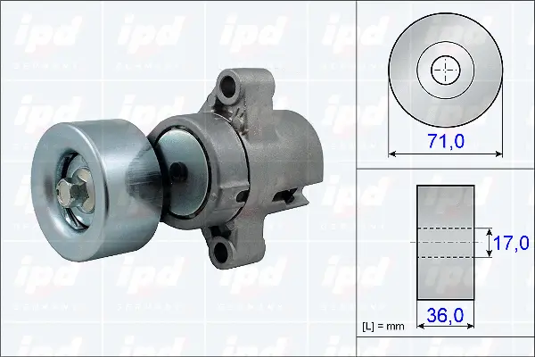 Belt Tensioner, V-ribbed belt (15-3808)