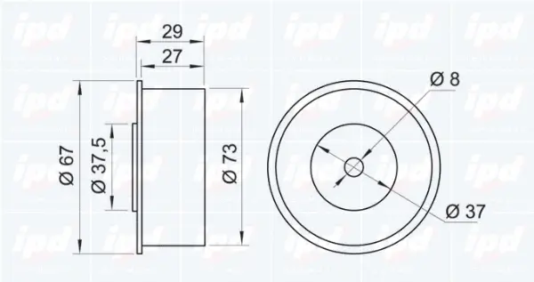 Deflection/Guide Pulley, timing belt