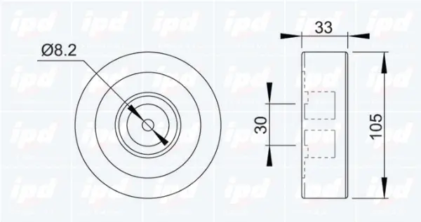 Deflection/Guide Pulley, V-ribbed belt