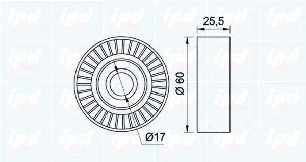 Deflection/Guide Pulley, V-ribbed belt