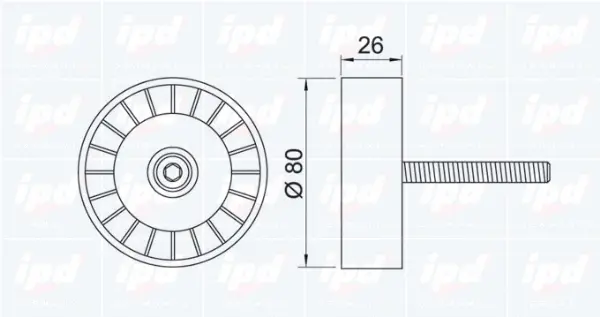 Deflection/Guide Pulley, V-ribbed belt