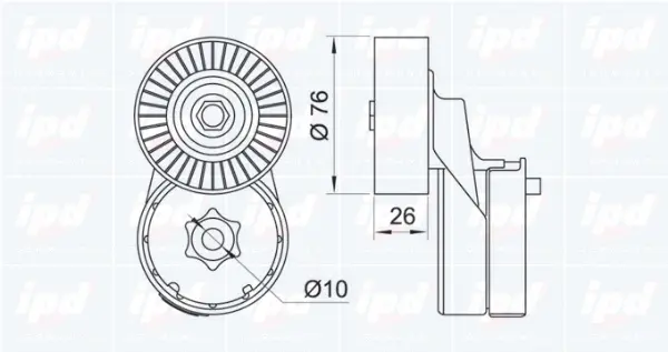 Belt Tensioner, V-ribbed belt (15-3264)