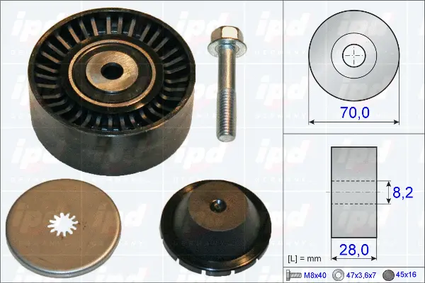 Deflection/Guide Pulley, V-ribbed belt (15-3825)