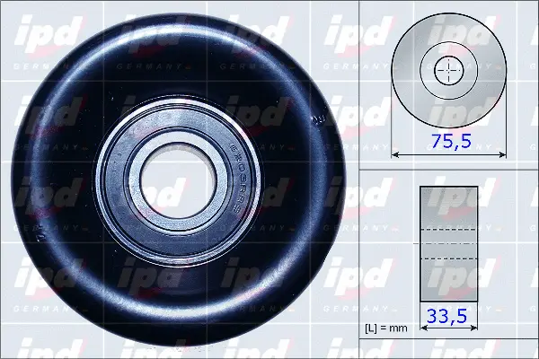 Tensioner Pulley, V-ribbed belt (15-3867)