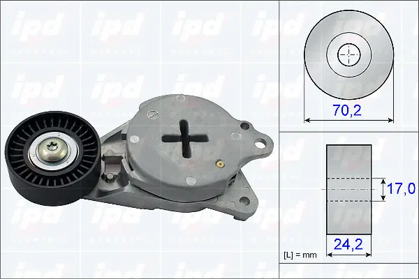 Belt Tensioner, V-ribbed belt (15-3803)
