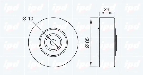 Deflection/Guide Pulley, V-ribbed belt