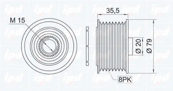 Alternator Freewheel Clutch (15-3195)