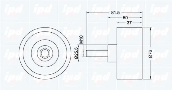 Deflection/Guide Pulley, V-ribbed belt