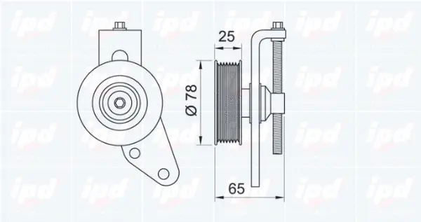 Tensioner Pulley, V-ribbed belt (15-3333)