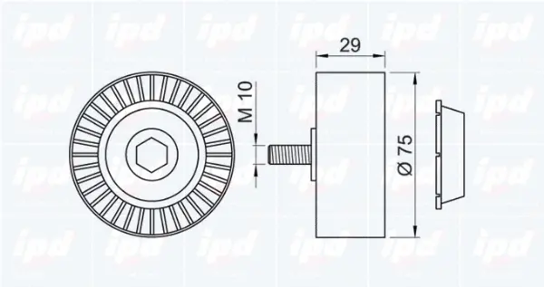 Deflection/Guide Pulley, V-ribbed belt