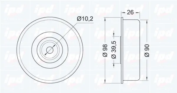 Deflection/Guide Pulley, V-ribbed belt