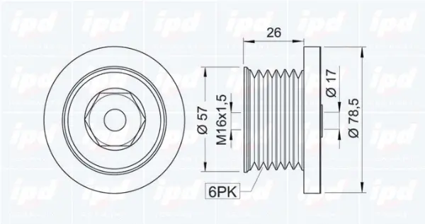 Alternator Freewheel Clutch (15-3313)