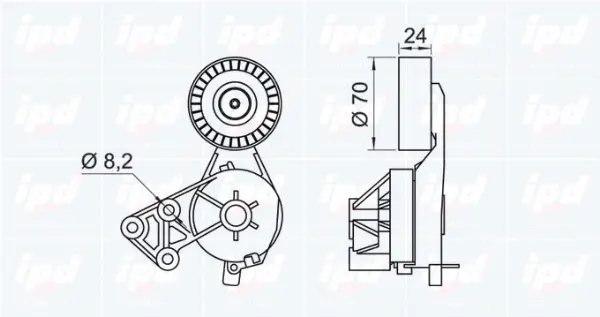 Belt Tensioner, V-ribbed belt