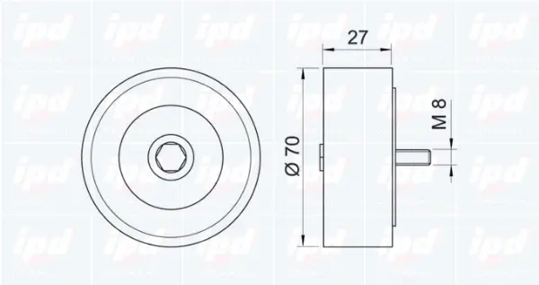Deflection/Guide Pulley, V-ribbed belt (15-3075)