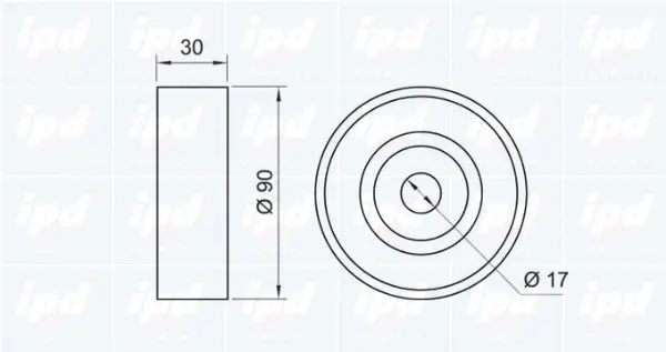 Deflection/Guide Pulley, V-ribbed belt