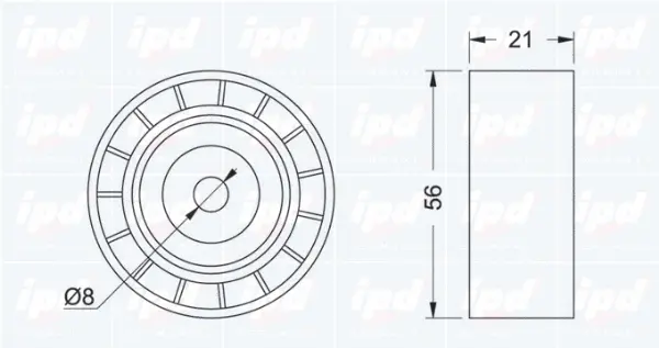Deflection/Guide Pulley, V-ribbed belt