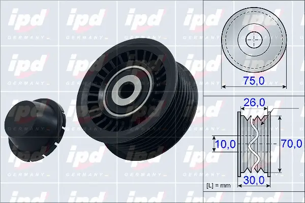 Deflection/Guide Pulley, V-ribbed belt (15-3974)