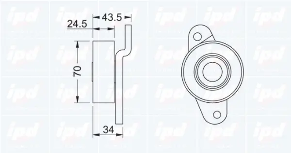 Deflection/Guide Pulley, V-ribbed belt