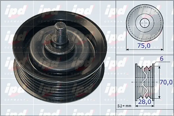 Deflection/Guide Pulley, V-ribbed belt (15-4003)