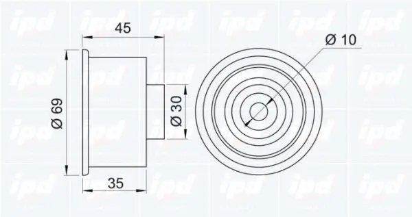 Deflection/Guide Pulley, timing belt