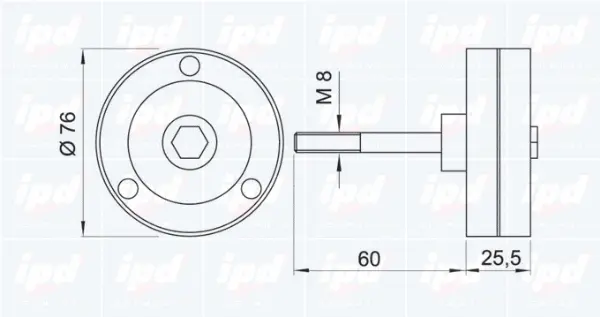 Deflection/Guide Pulley, V-ribbed belt