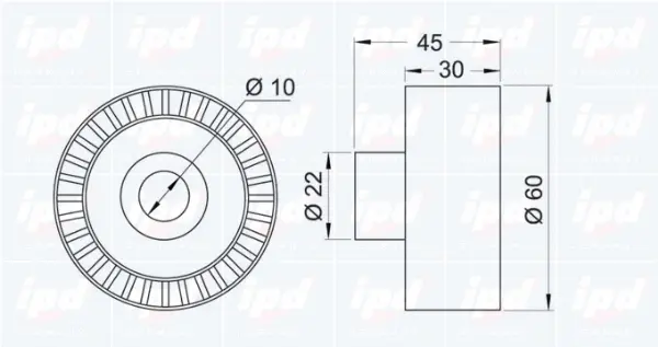 Deflection/Guide Pulley, V-ribbed belt