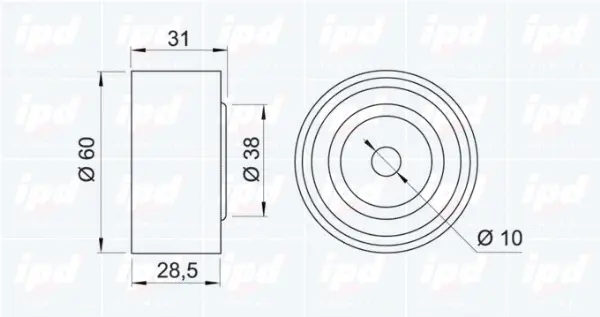 Deflection/Guide Pulley, timing belt