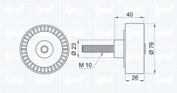 Deflection/Guide Pulley, V-ribbed belt