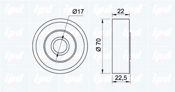 Deflection/Guide Pulley, V-ribbed belt