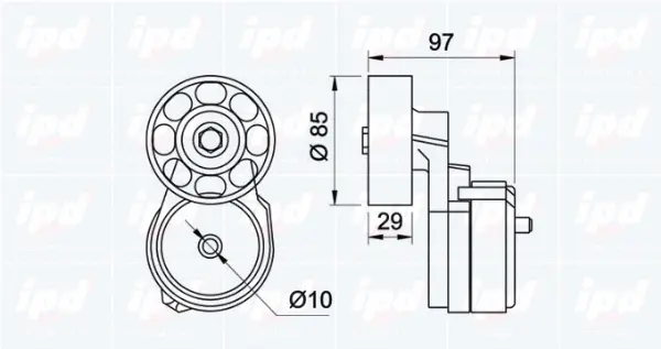 Belt Tensioner, V-ribbed belt