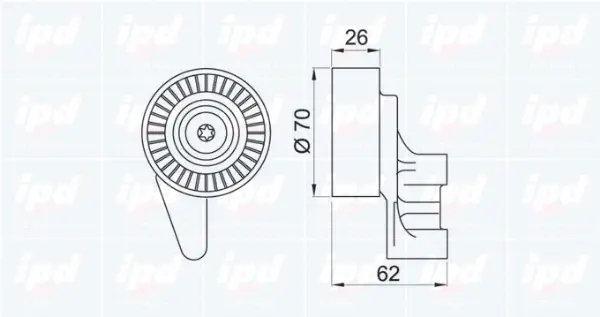 Deflection/Guide Pulley, V-ribbed belt