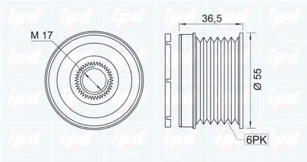 Alternator Freewheel Clutch (15-3447)