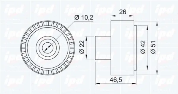 Deflection/Guide Pulley, V-ribbed belt