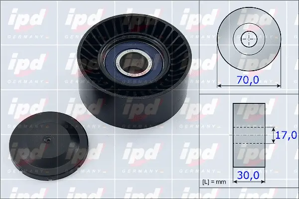 Tensioner Pulley, V-ribbed belt (15-3888)
