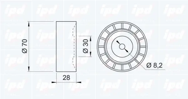 Tensioner Pulley, V-ribbed belt