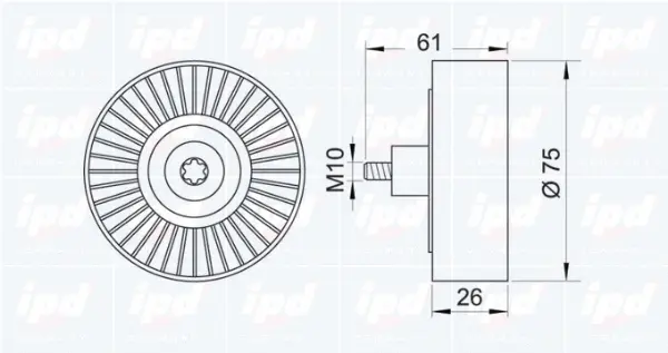 Deflection/Guide Pulley, V-ribbed belt