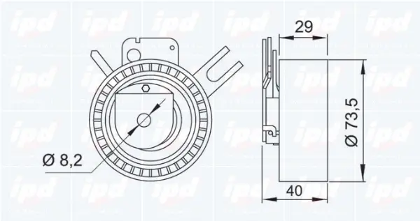 Tensioner Pulley, timing belt (15-3099)