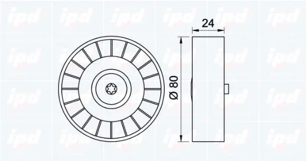 Deflection/Guide Pulley, V-ribbed belt
