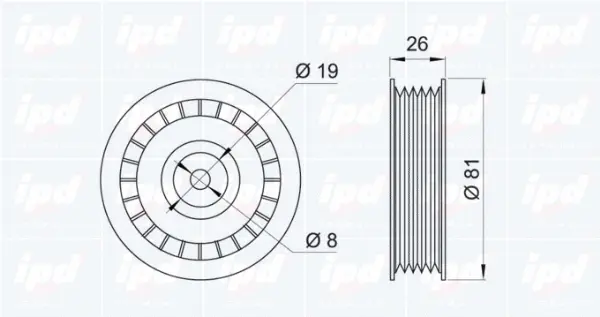 Tensioner Pulley, V-ribbed belt