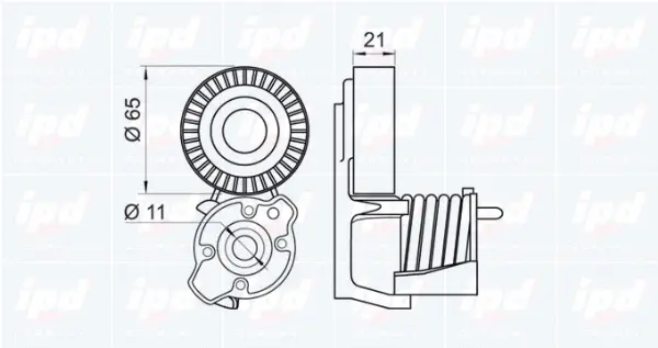 Belt Tensioner, V-ribbed belt (15-3401)