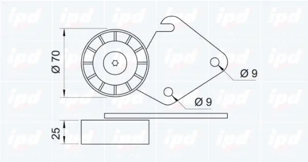Deflection/Guide Pulley, V-ribbed belt