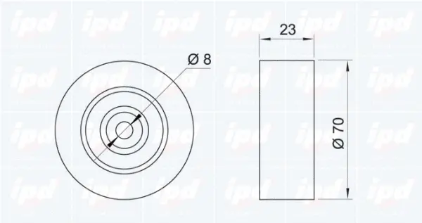 Deflection/Guide Pulley, V-ribbed belt