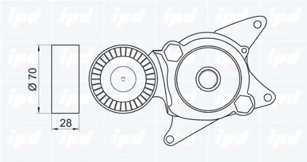 Belt Tensioner, V-ribbed belt (15-3474)
