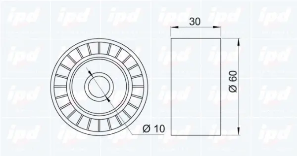 Deflection/Guide Pulley, V-ribbed belt