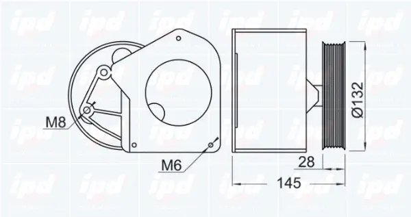 Deflection/Guide Pulley, V-ribbed belt